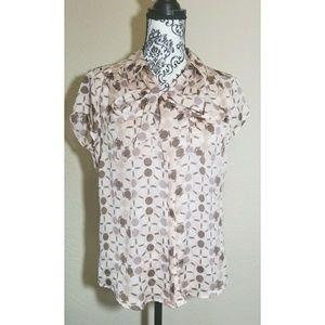 NY&Co Short Sleeve Button Down  Blouse